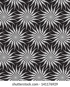Marine stylized seamless vector black and white inverted pattern with sea anemone-like figures.  Easy to change the colors. 