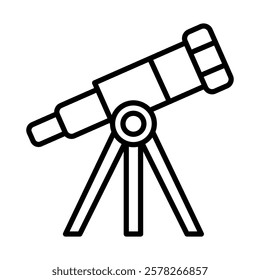 Marine Telescope Vector Line Icon Design