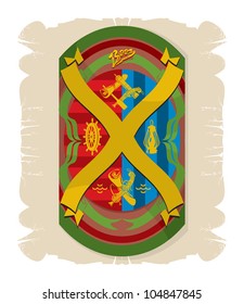 Marine theme. Beer labels, 3, vector