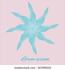 Marine theme hand drawn postcard. Vector.
