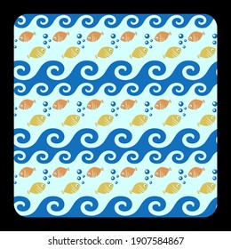 Marine theme seamless vector pattern for babies. Can be used for nursery prints, baby shower cards, babies bedding fabrics, babies wear. Scalable without resolution loss. 