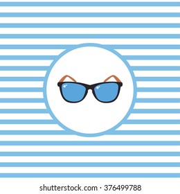 Marine theme. Vector illustration. Sunglasses.