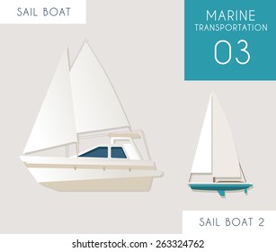 Marine Transportation Flat Vector 03