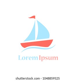 Marine travel vector logo isolated on white background