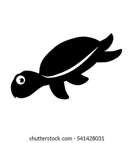 Marine turtle cartoon icon vector illustration graphic design