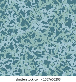 Marine or urban camouflage of various shades of blue colors. It is a colorful seamless pattern that can be used as a camo print for clothing and background and backdrop or computer wallpaper