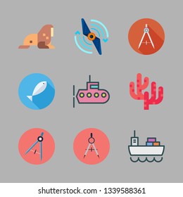 marine vector icon set