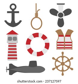 Marine vector and icon set great for any use.