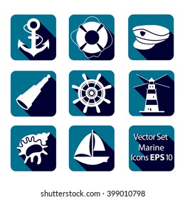 Marine vector set