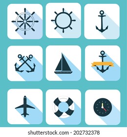 marine vector set illustration