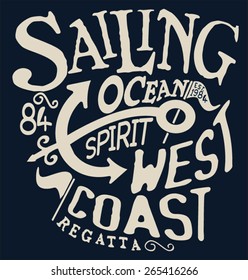 marine vector typography design