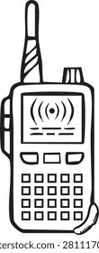 Marine VHF Radio Vector Outline Icon