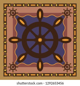 Marine vintage silk scarf