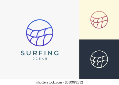 Marine or water theme logo in simple ocean wave circle shape
