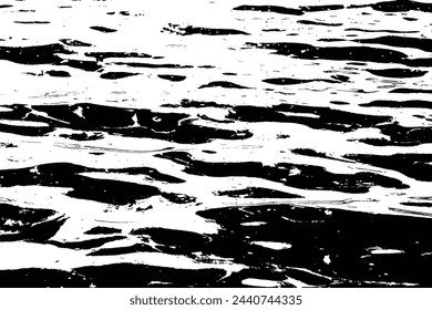 Ondas marinas textura superficial vector grunge superposición de fondo. Diseño de superposición de agua ondulada oceánica. Ilustración vectorial.