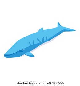 Marine whale icon. Isometric of marine whale vector icon for web design isolated on white background