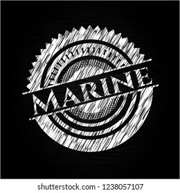Marine written with chalkboard texture
