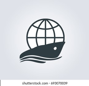 Marine yacht icon, transportation, logo