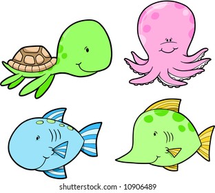 Marine-Life Set Vector Illustration