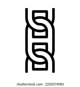 mariner anchor chain line icon vector. mariner anchor chain sign. isolated contour symbol black illustration