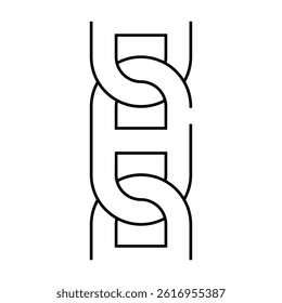 mariner anchor chain line icon vector. mariner anchor chain sign. isolated contour symbol black illustration