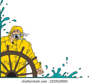 Vektorgrafik der Seeschifffahrt und der Schiffsmaschinenschranke