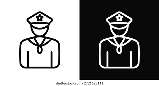 Estilo de fondo blanco y negro del icono de los marines