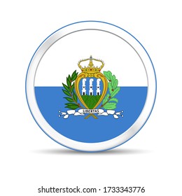Marino Flag Vektor in Button-Design. Eps 10 Vektor-Abbildung.
