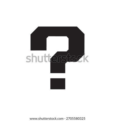 Mario question mark icon silhouette vector flat design on white background.