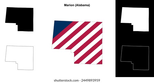 Marion County (Alabama) outline map set