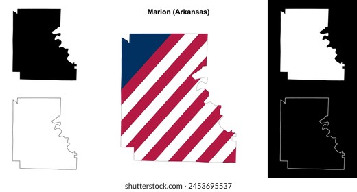 Marion County (Arkansas) outline map set