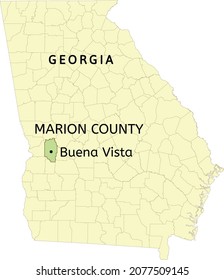 Marion County and city of Buena Vista  location on Georgia state map