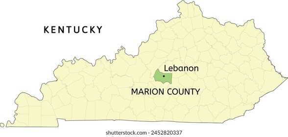 Lage von Marion County und Stadt Libanon auf der Kentucky State Karte