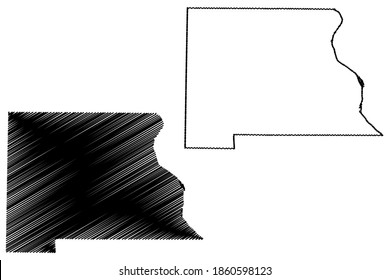 Marion County, Missouri (U.S. county, United States of America, USA, U.S., US) map vector illustration, scribble sketch Marion map