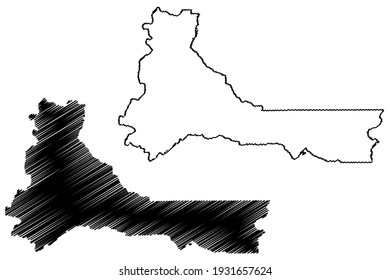 Marion County, Oregon State (U.S. county, United States of America) map vector illustration, scribble sketch Marion map