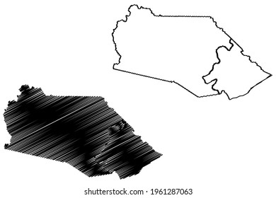 Marion County, State of West Virginia (U.S. county, United States of America) map vector illustration, scribble sketch Marion map