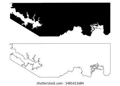 Marion County, Texas (Counties in Texas, United States of America,USA, U.S., US) map vector illustration, scribble sketch Marion map
