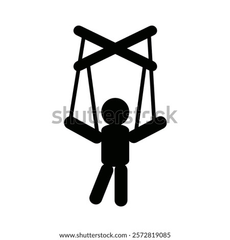 Marionette puppet icon isolated on white background.