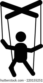 Marionette puppet icon on white background. Marionette doll sign. Puppet symbol. flat style.