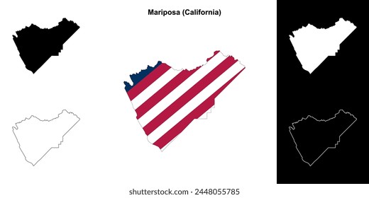 Mariposa County (California) outline map set