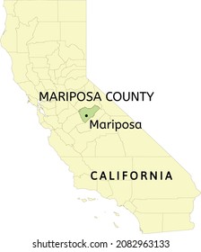 Mariposa County and census-designated place of Mariposa location on California state map