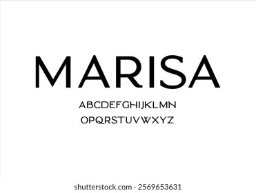 Marisa font for logo and headline. Isolated vector typeset