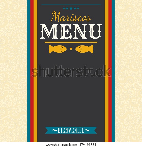 Cartel Letrero de Chapa Restaurante Comida Pescados y mariscos