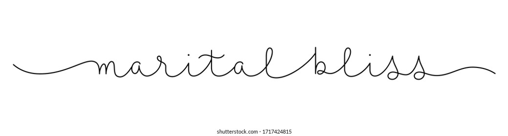 MARITAL BLISS black vector monoline calligraphy banner with swashes