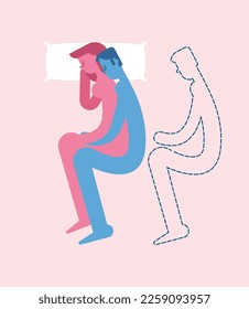 Marital infidelity concept. Woman is hugged by her husband, but she dreams of something else
