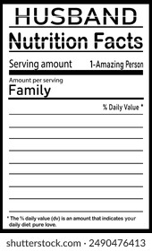 Marital nutritional facts summary and records