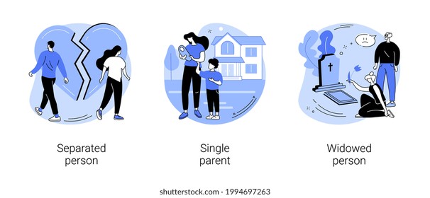 Marital status abstract concept vector illustrations.