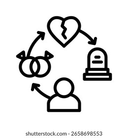 Marital Status icon line vector illustration