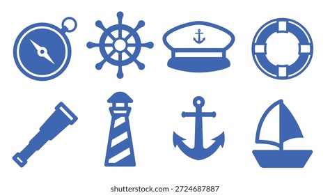 Maritim Icon Pack vector illustration