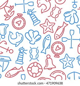 Maritime collection seamless pattern